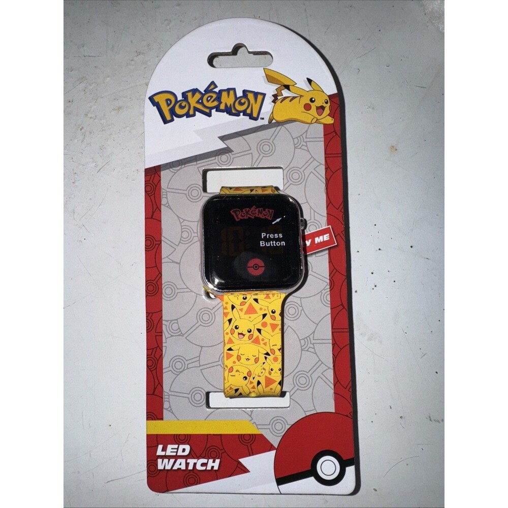 Pokemon Pikachu LED Wrist Watch Yellow Rubber ish Band Youth Kids